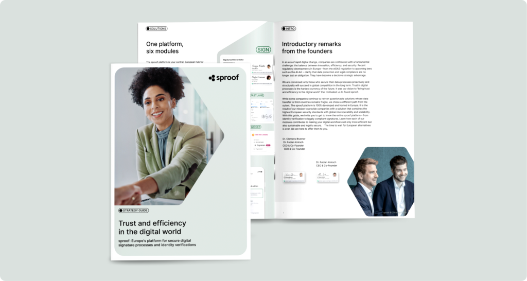 Ihr Strategy Guide - Vertrauen und Effizienz für die digitale Welt – sproof: Europas Plattform für sichere digitale Signaturprozesse und Identitätsverifizierungen