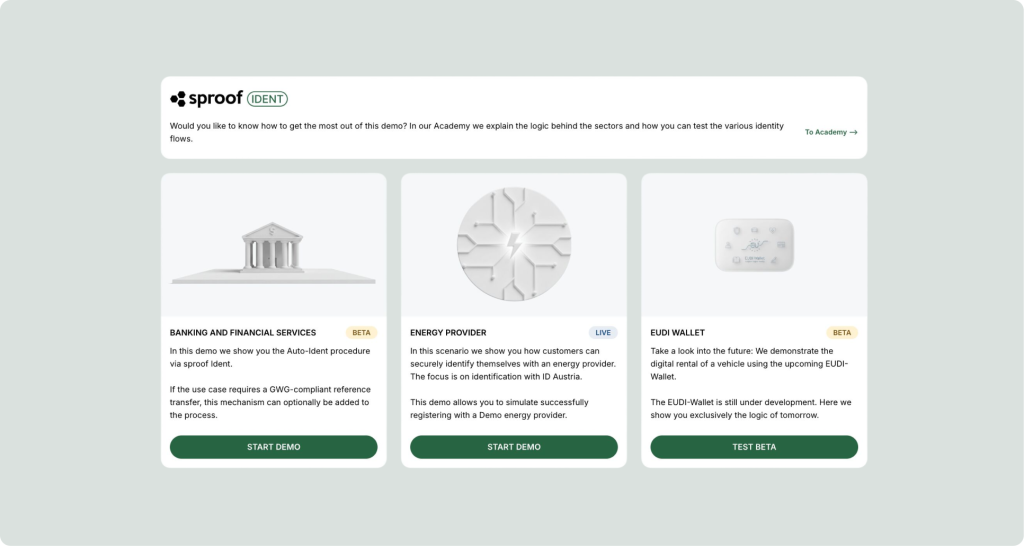 sproof Ident Demo Portal