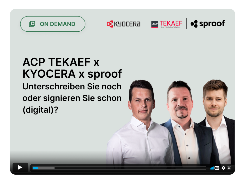 Partnerwebinar KYOCERA x ACP TEKAEF x sproof